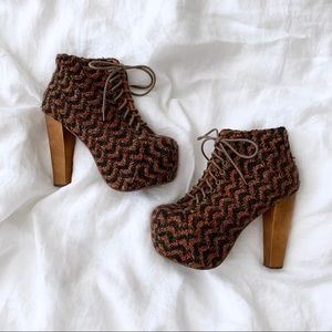 Jeffrey Campbell Lita Platform Knit Ankle bootie